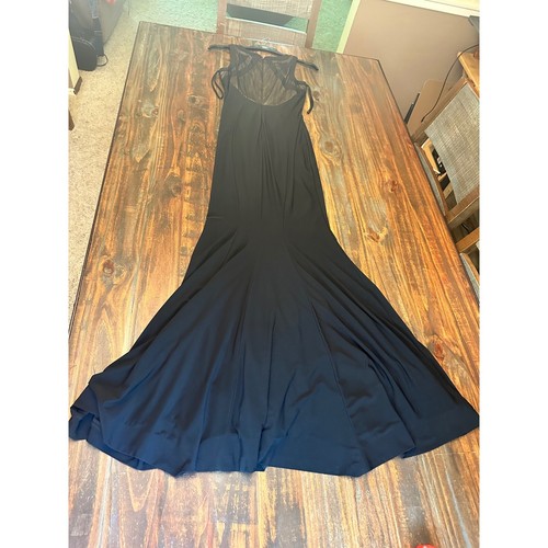 Cache Gown Evening Dress Sleeveless Formal Maxi Black Gold Accents Size 2 - Picture 9 of 13