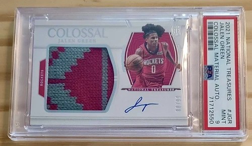 2021-22 National Treasures Colossal Jalen Green RPA RC Rookie AUTO /99 PSA 9