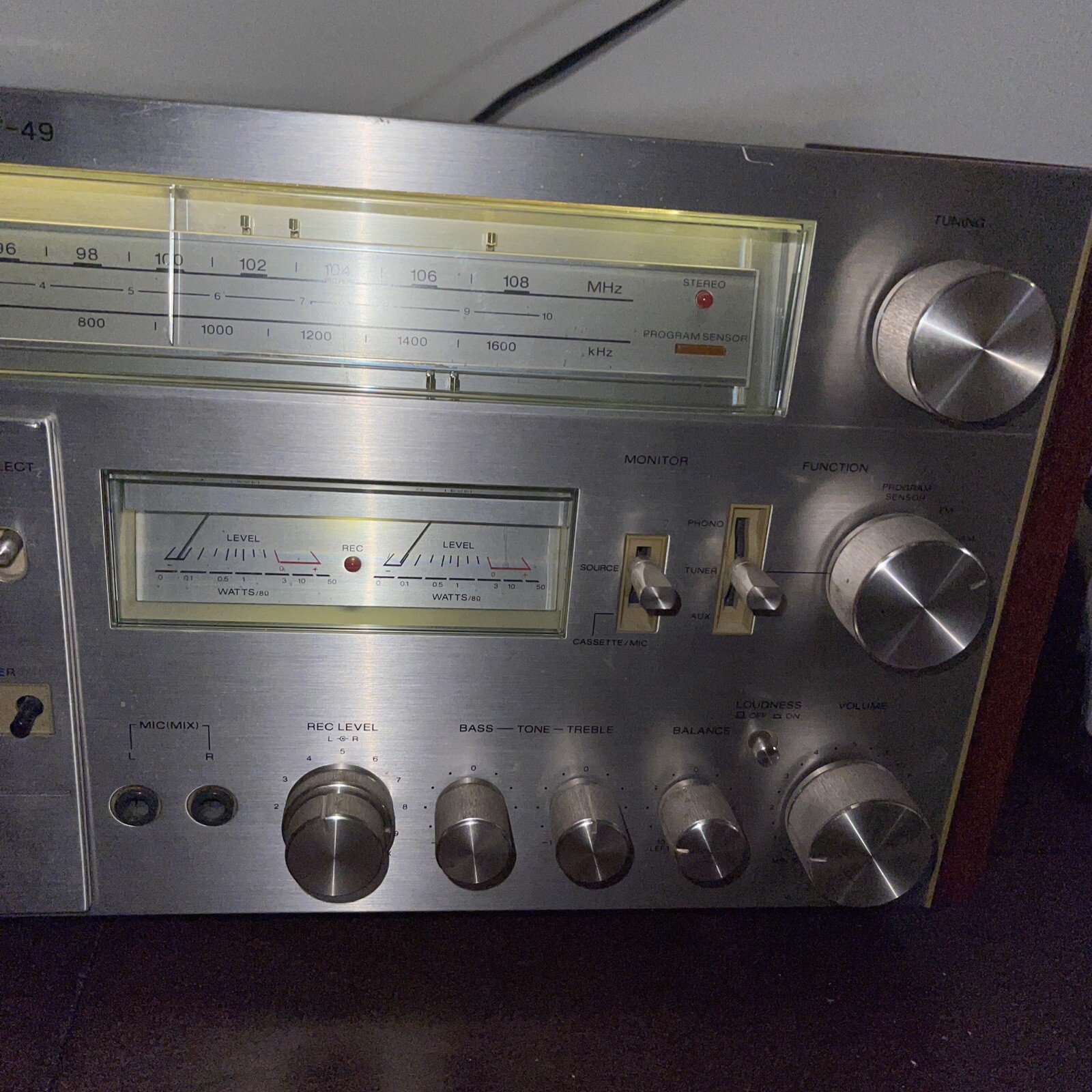 Sony HST49 Stereo Cassette Deck Receiver/ Program Sensor MCM Wood