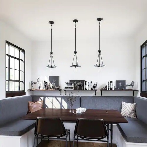 Hampton Bay HDP00006 Stratton 1-Light Black Mini Pendant with No Shade - Picture 6 of 11