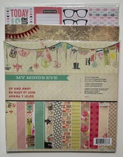 My Mind's Eye 12x12 Paper Pack Scrapbook Kit-Up & Away, Cut & Past Flair, More