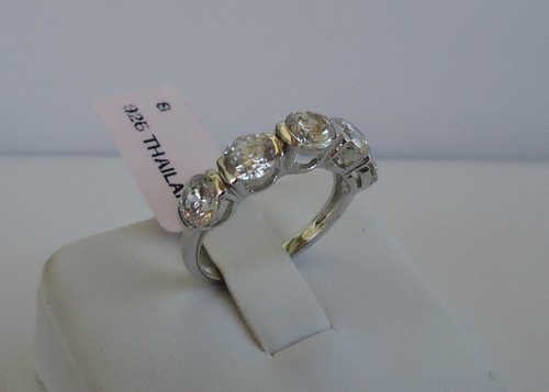 925 STERLING SILVER LADIES WEDDING RING 2.50 CTS LAB SIMULATED DIAMOND ...