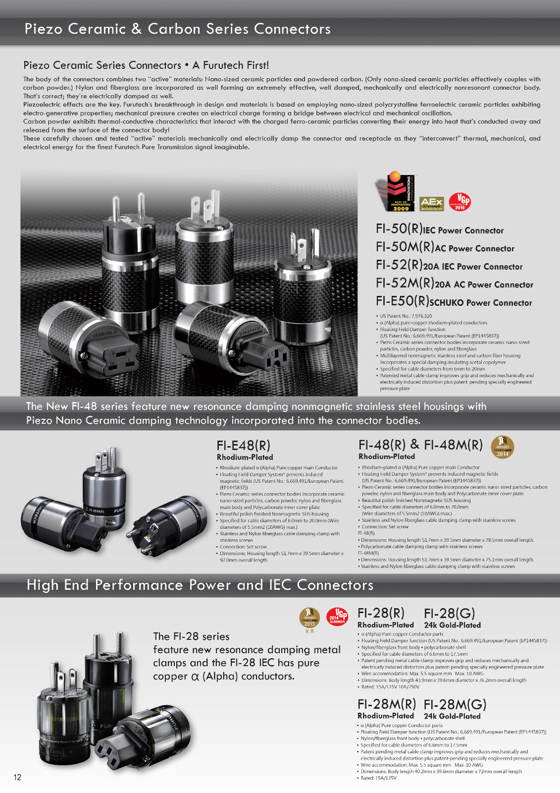Thumbnail - Furutech Fi-48 (r) Rhodium Kaltgerätekupplung Piezo Ceramic Series