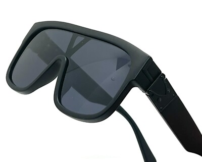 Men Designer Sunglasses Flat Black Lens Oversized Frame  display picture 3