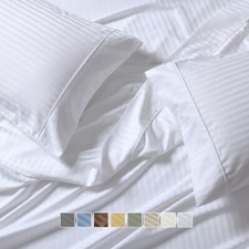 Stripes Bed Sheet Set 22" Super Deep Pocket Wrinkle Free Cotton Blend 650 TC