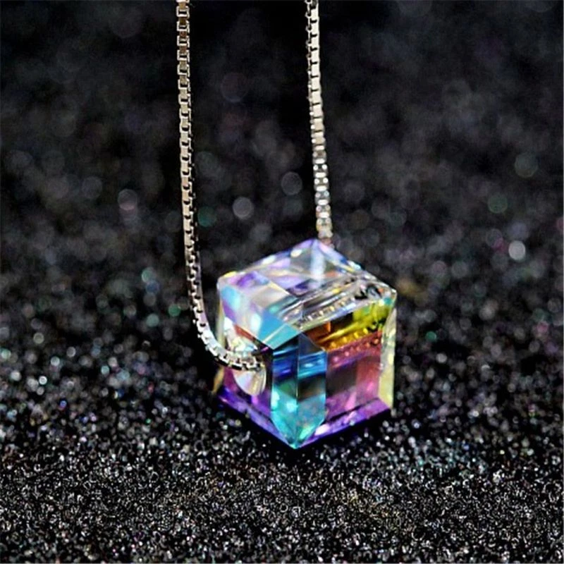 20 Square Crystal Necklace for Pendant Necklace for Halloween Cos