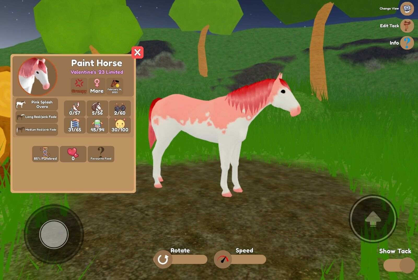 Wild Horse Islands Roblox Limited Valentine's '23 Paint Horse (Read Desc.)