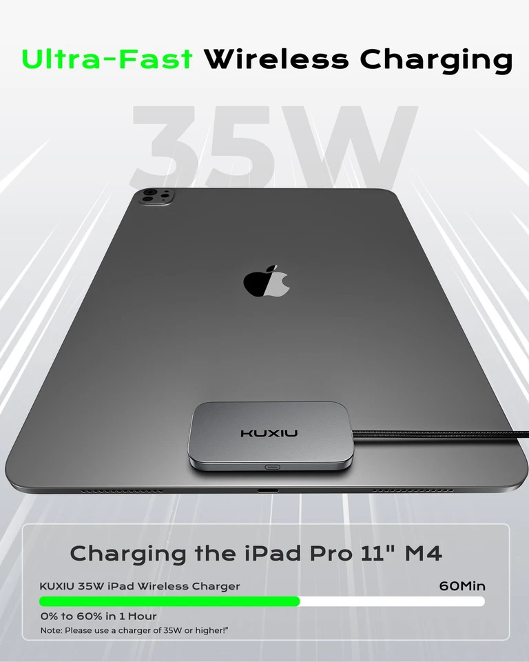 Cargador magnético rápido portátil para iPad Pro 11'' 12.9'' 13''/Aire 10.9'' M3 M2 Foto 4 de 4