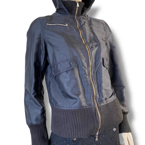 Giacca Versace vintage anni 90 nylon nero con zip taglia M