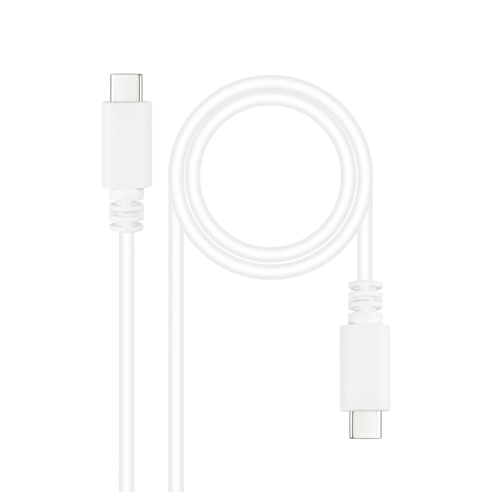 NANOCABLE 10.01.2301-W USB-C to USB-C 3A Cable, Mainly Use for Mobile Phones, Ta