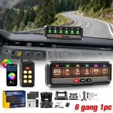 6 Gang Wireless Switch Panel Circuit Control Box For LED Light Bar 12/24V Marine