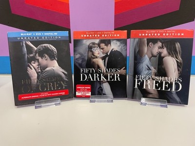 Fifty Shades Of Grey Trilogy Theatrical + Unrated Edition Blu-ray + DVD w/slips