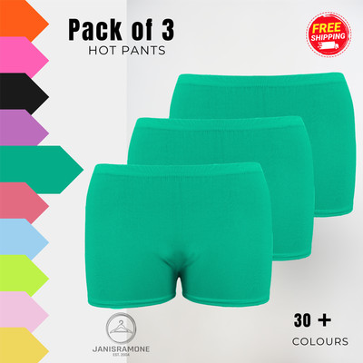 Damen-Hotpants uni dehnbar Tanz Clubkleidung aktiv Mini Fitness-Shorts 3er-Pack