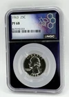 1963 Proof Silver Washington Quarter NGC PF68 Custom Purple Slab