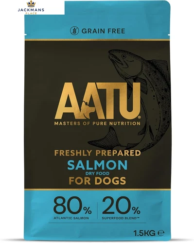 AATU 80/20 Complete Dry Dog Food, Salmon 1.5kg - Food Alternative to Raw...
