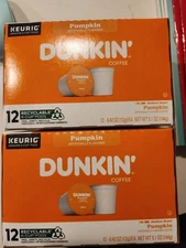 Lot Of 2 Dunkin' Pumpkin Coffee K-Cups 12ct Exp. 3/26...24 Total Cups RARE