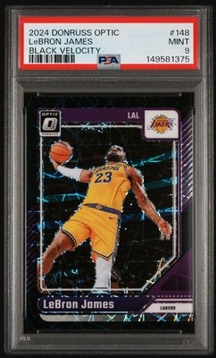 2024-25 Panini Donruss Optic - LeBron James #148 Black Velocity Prizm /39 PSA 9