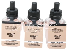 Bath & Body Works Library Nook Wallflower Plug In Bulb Refill 3pc Warm Woodsy