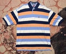 Tommy Hilfiger Crest Striped Polo Multicolor Size XL Vintage Y2K