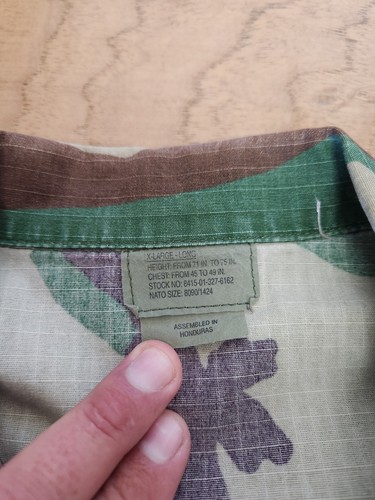 Vintage US NAVY Woodland Camo Combat FIELD JACKET Mens XL With Patches - Bild 8 von 10