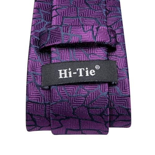 Men's Silk Necktie Set Stripe Paisley Pocket Square Cufflinks Wedding Business - Picture 6 of 8