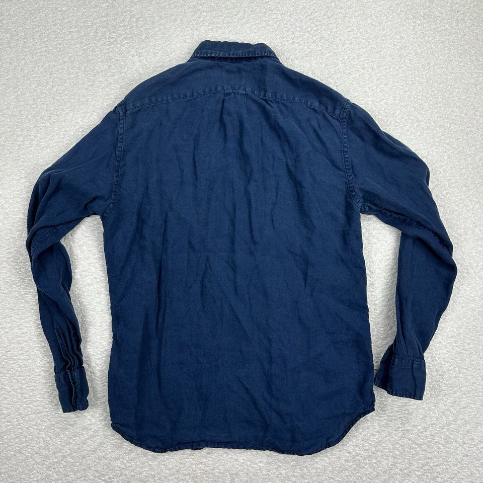 Camisa de lino J Crew para hombre manga media larga abotonada irlandesa Baird Mcnutt delgada Foto 2 de 4