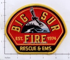 California - Big Sur CA Fire Patch Rescue & EMS