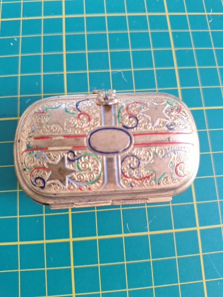 Ancien Porte Monnaie En Metal à Définir Ciselé Et Émaillé 19ème - Photo 3/4