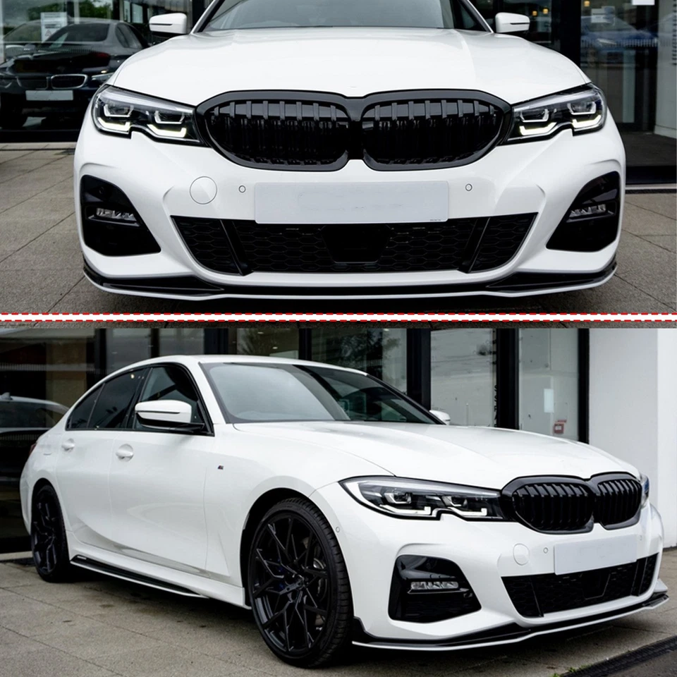 For 19-22 BMW G20 G21 3-Series 330i M340i Glossy Black Front Kidney Grill Grille - Image 3 of 4