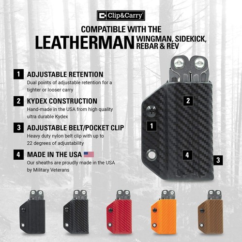 Kydex Multitool Sheath for The Leatherman Wingman/Sidekick/REBAR/REV - Made i... - Bild 2 von 8