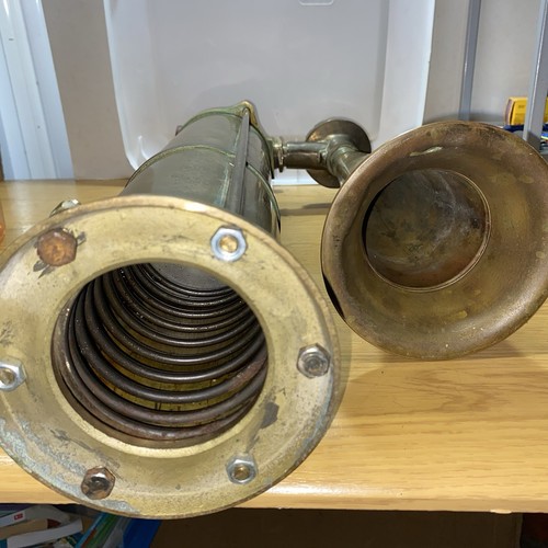 Antique Swedish Tyfon Ship's Brass Pump Fog Horn Needs Restored - Picture 10 of 11