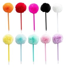 Furry Pom Ballpoint Pen Office School Supplies 1.0mm Smooth to Write for Student