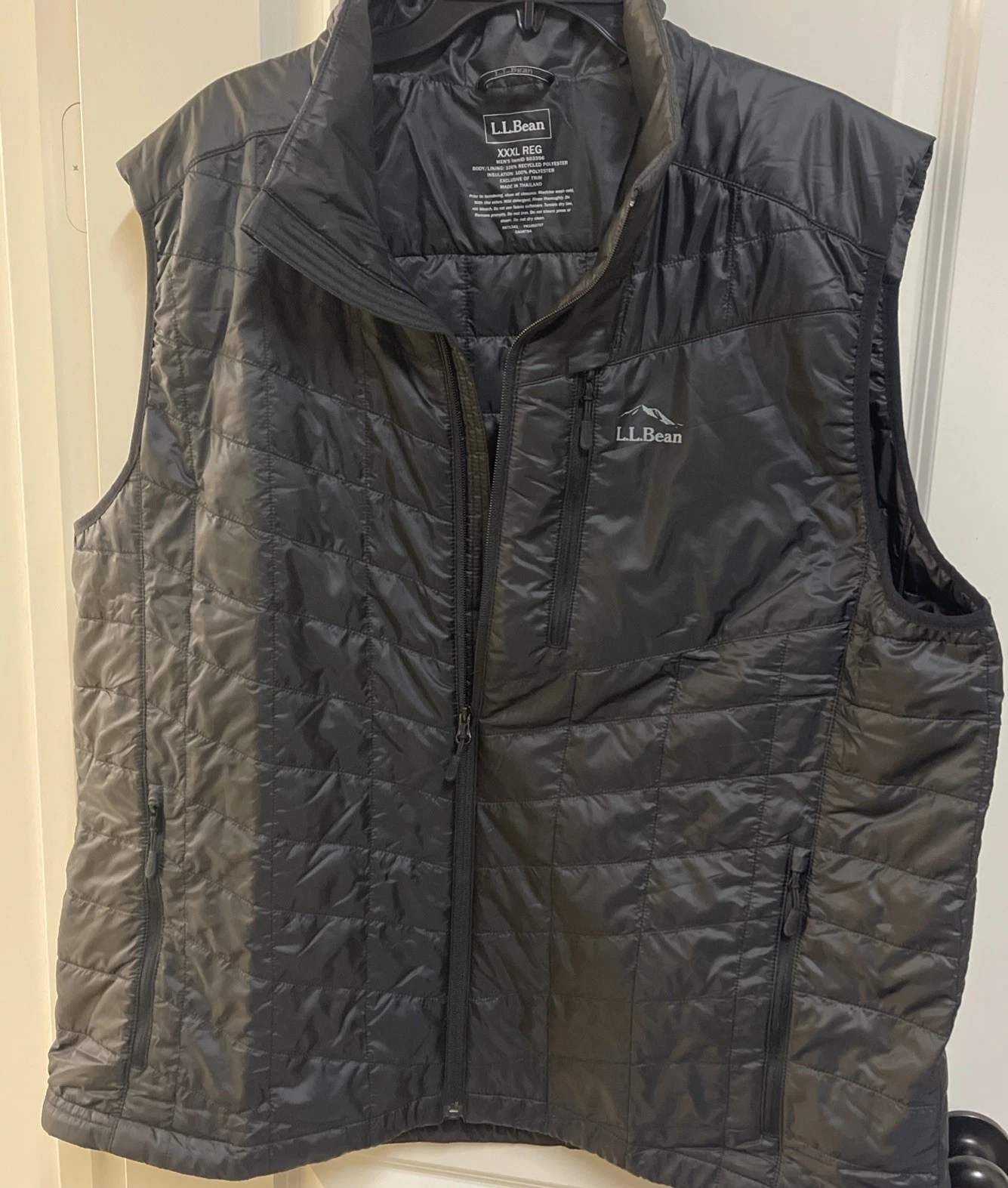 LL Bean Vest Black Mens 3XL Primaloft Packaway Insulated Outdoors Lightweight