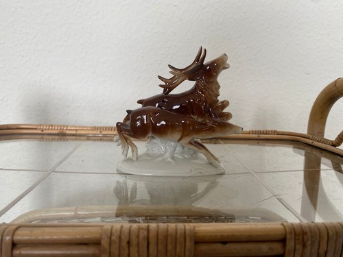 Gräfenthal Porzellanfigur 2 Hirsche