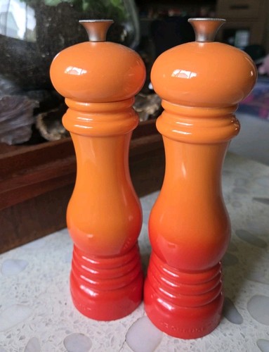 Le Creuset 8” Salt and Pepper Grinder Mill Set Flame Orange