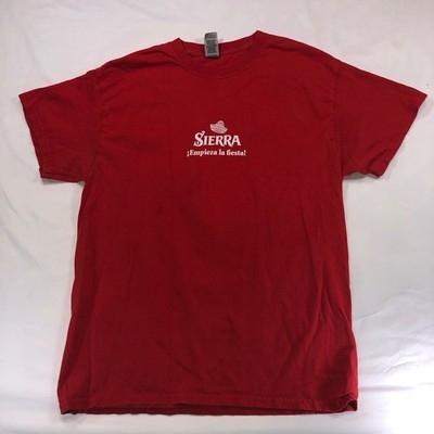 Sierra Tequila Red Graphic T-Shirt Mens Medium Empieza La Fiesta Guitar Cactus