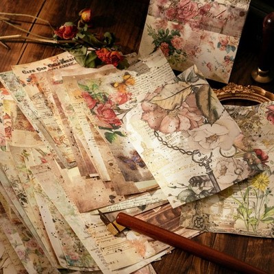 8 Einzigartige Designs Collage DIY Journal Gro?e D -Bl?tter Hintergrund