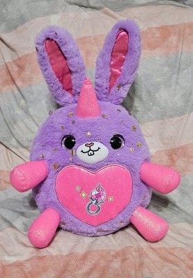 Zuru Rainbocorns Plush Bunny Pink Purple & Wings Stuffed Toy Unicorn Belly Ring