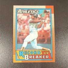 Topps 1990 Rickey Henderson #7 Oakland Athletics Record Breaker