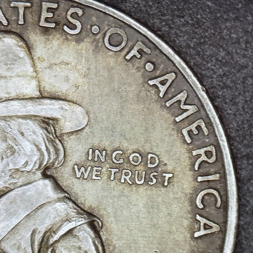 1920 D 50c Pilgrim Tercentenary Mayflower Commemorative Silver Half Dollar - Picture 8 of 24