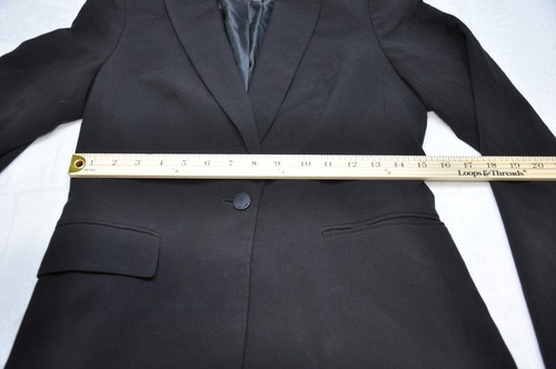 Calvin Klein Blazer Womens 2 Black One Button Suit Jacket Office Career Formal - Picture 9 of 11