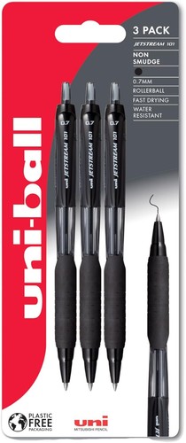 Uni ball Jetstream Rollerball asciugatura rapida resistente all'acqua - nero - mancini