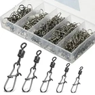 50pcs Stainless Steel Fishing Connector Pin Swivel Snap Lure Hook Accessories UK