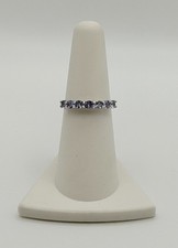 Sterling Silver Amethyst Half Eternity Band Ring, Size 6