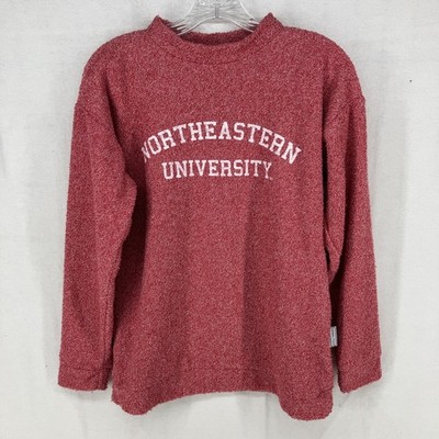 Northeastern University Wooly Threads Crewneck Sweatshirt Size Small Red