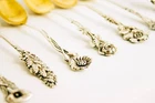 REED & BARTON HARLEQUIN FLORAL STERLING SILVER DEMITASSE SPOONS SET OF 8