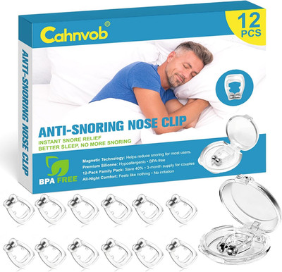 12 Pack anti Snoring Nose Clip - Adjustable Magnetic Clip, Effective Snoring