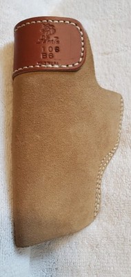 DeSantis beige leather IWB right holster Model 106 B6