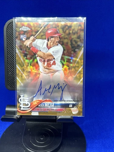 2018 Topps Chrome Alex Mejia Rookie Auto St. Louis Cardinals RA-AME /50 Gold - Picture 1 of 2