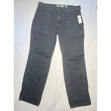 Anthropologie Women's Wanderer Utility Crop Pants Gray Linen Blend Size 30 NWT